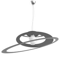 Lampadario a sospensione grigio antracite 70cm grande living cucina cerchi concentrici 1197/S70-GA B