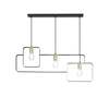 Immagine aggiuntiva di Lampadario moderno 3 luci nero e oro con cornici sovrapposte soggiorno  45574