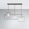 Particolare di Lampadario moderno 3 luci nero e oro con cornici sovrapposte soggiorno  45574