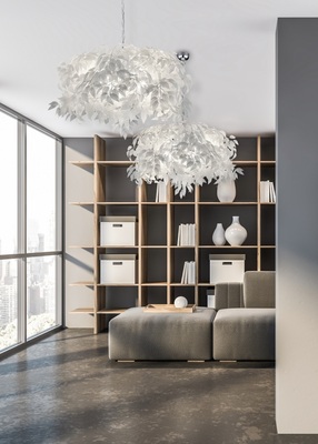 Lampada a sospensione grande design decorativo 70 cm foglie bianche plastica  41838