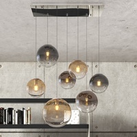 Lampadario a sospensione grande 83,5x48cm 7 luci a sfera pendenti  42501
