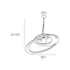 Misure Lampadario a sospensione 70cm grande living cucina cerchi concentrici