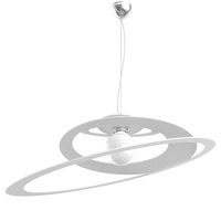 Lampadario a sospensione bianca 70cm grande living cucina cerchi concentrici 1197/S70-BI BUNGEE TOP
