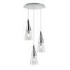 Particolare di Lampadario verticale grappolo dinamico 3 coni luminoso in spazio contenuto  44723
