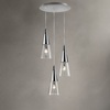 Lampadario verticale grappolo dinamico 3 coni luminoso in spazio contenuto  44723