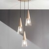 Lampadario cascata dorata 3 coni ritmo elegante luminoso e compatto  44725