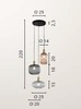 Immagine aggiuntiva di Lampadario eleganti trasparenze con fili e 3 luci a grappolo  43860