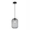 Immagine aggiuntiva di Lampadario ovale squadrato vetro fum&egrave; grigio 20x35cm  42635