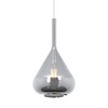 Dettaglio vetro lampadario grigio fume piccola ampolla