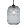 Lampadario ovale squadrato vetro fum&egrave; grigio 20x35cm 42635 LUCI MODERNE