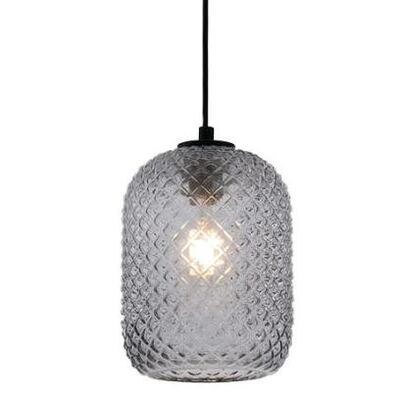 Lampadario in vetro piccola sospensione grigia 15x20cm 42630 LUCI MODERNE