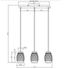 Immagine aggiuntiva di Lampadario a sospensione 3 luci metallo bianco e basette in legno  41822