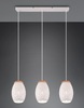 Particolare di Lampadario a sospensione 3 luci metallo bianco e basette in legno  41822
