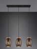 Immagine aggiuntiva di Lampadario diffusore nero opaco interno oro intagli di metallo 3 luci  41824
