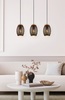 Lampadario diffusore nero opaco interno oro intagli di metallo 3 luci  41824