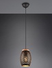 Lampadario intagli a sospensione singola in metallo nero e oro  41821
