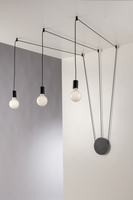 Lampada con attacco a parete o a soffitto nero a 3 luci con cavi a vista 39671 LUCI MODERNE
