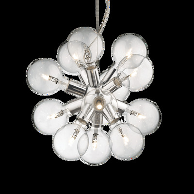 Lampadario cromo moderno 12 luci a sfera DEA SP12 IDEAL LUX