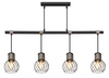 Lampadario lineare 4 griglie nero bronzo