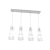 Particolare di Lampadario lineare 4 luci vetri a cono bordi trasparenti  42094
