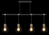 Lampadario lineare moderno 4 palline griglia nero bronzo
