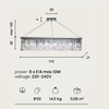 Immagine aggiuntiva di Lampadario con cristalli 8 luci lineare lungo 1 metro e 10cm  43920