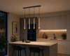 Ulteriore dettaglio di Lampadario moderno lineare 4 tubicini in linea retta metallo nichel  42793