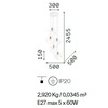 Misure  di Lampadario bianco luminoso cubetti metallo ICE SP5 BIANCO IDEAL LUX