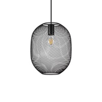 Lampadario Moderno Ovale Nero d24 sospensione Industrial a Trama Stretta NET SP1 D24 NERO IDEAL LUX