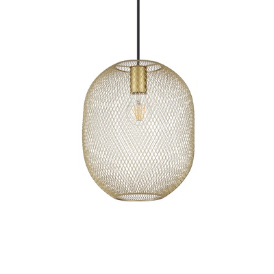 Lampadario Glamour ovale Oro e nero 24cm luce ricercata in Metallo Dorato ingresso NET SP1 D24 ORO I