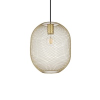 Lampadario Glamour ovale Oro e nero 24cm luce ricercata in Metallo Dorato ingresso NET SP1 D24 ORO I