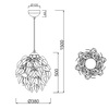 Immagine aggiuntiva di Lampadario moderno 38 cm design cascata foglie bianche plastica  41837