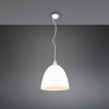 Particolare di Lampadario a cupola metallo bianco opaco e legno 40cm  41912