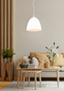 Lampadario a cupola metallo bianco opaco e legno 40cm 41912 JAGGER LUCI MODERNE