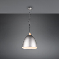 Cupola in metallo nickel antico e legno lampadario 40cm 41914 JAGGER LUCI MODERNE