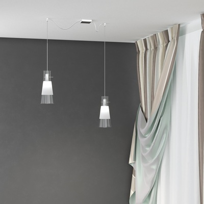 Lampadario moderno 2 luci vetro cono 1079/S2-S CONE TOP LIGHT