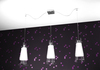 Altra foto Lampadario decentrato 3 luci vetro conico