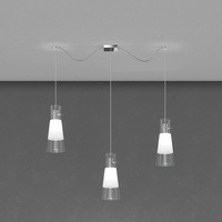 Lampadario decentrato 3 luci vetro conico 1079/S3-S TOP LIGHT