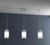 Altra foto Lampadario lineare 3 luci vetri quadrati