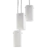 Dettaglio Lampadario moderno con fili a 3 luci vetro squadrato bianco