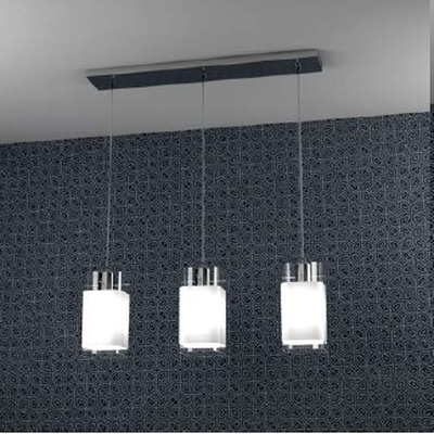 Lampadario moderno 3 luci vetro squadrato 1104/S3 TOP LIGHT