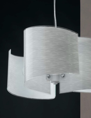 Lampada a sospensione moderna a 3 luci vetri curvi decoro grigio 39470 LUCI MODERNE