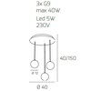 Immagine aggiuntiva di Lampadario 3 luci moderno a sospensione WILLOW