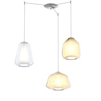 Lampadario sparso fili 3 vetri dal look differente trasparenti e ambra 1176CR/S3-S-ABG-TA TOP LIGHT