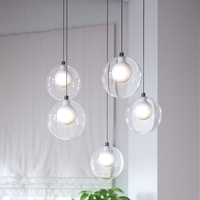 Lampadario moderno 5 sfere con fili 1206CR/S5 INSIDE TOP LIGHT