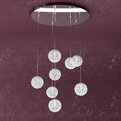 Lampadario moderno soggiorno camera da letto 8 luci sfere gomitolo 1098/S8-GO WILLOW TOP LIGHT
