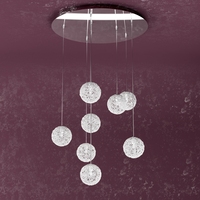 Lampadario moderno soggiorno camera da letto 8 luci sfere gomitolo 1098/S8-GO WILLOW TOP LIGHT