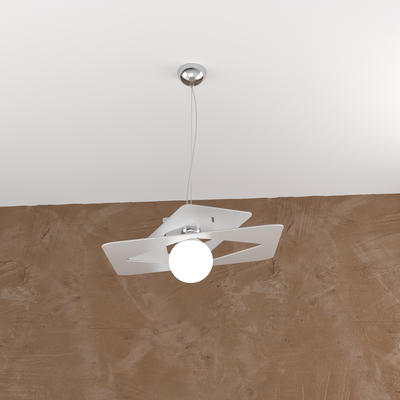 Sospensione moderna media in metallo zig zag grigio 1159/S45-GR WACKY TOP LIGHT