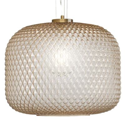 Lampadario sfera aperta ambra vetro sfaccettato 40cm 42637 LUCI MODERNE