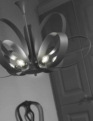 Lampadario 9 luci grigio antracite design ellisse moderno e grande 41422 LUCI MODERNE